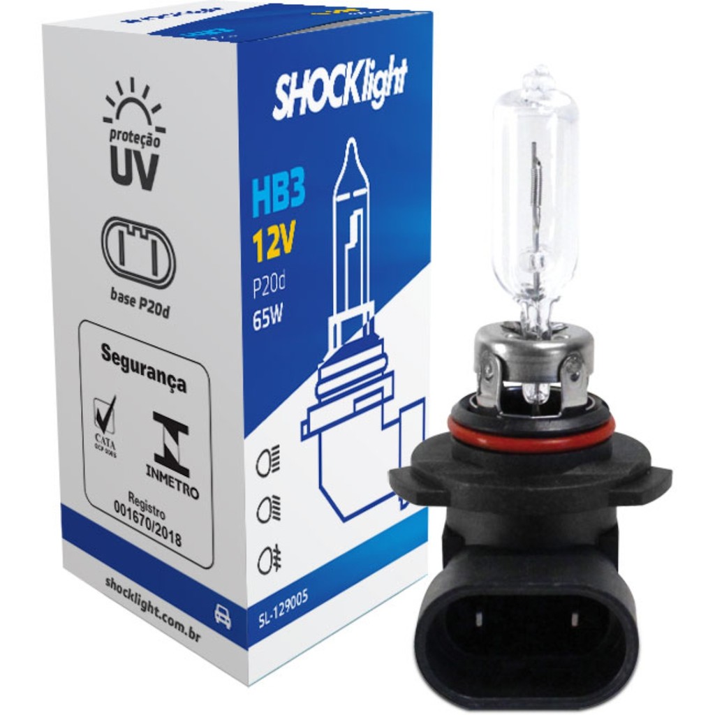 Lampada Shocklight Standart Hb3 9005 12v 60w P20d Universal em Oferta na Shopee