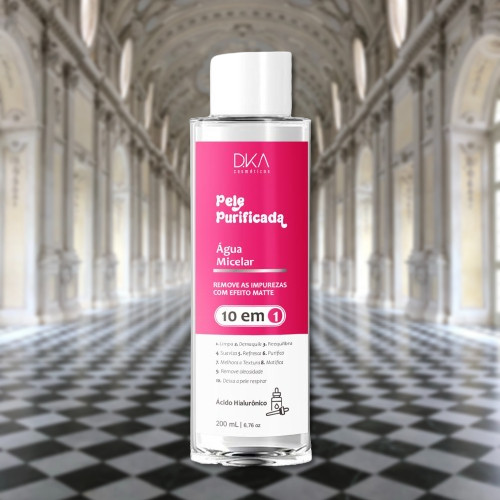 Água Micelar 10 em 1 Efeito Matte, com Ácido Hialurônico 200ml - Dka Cosméticos