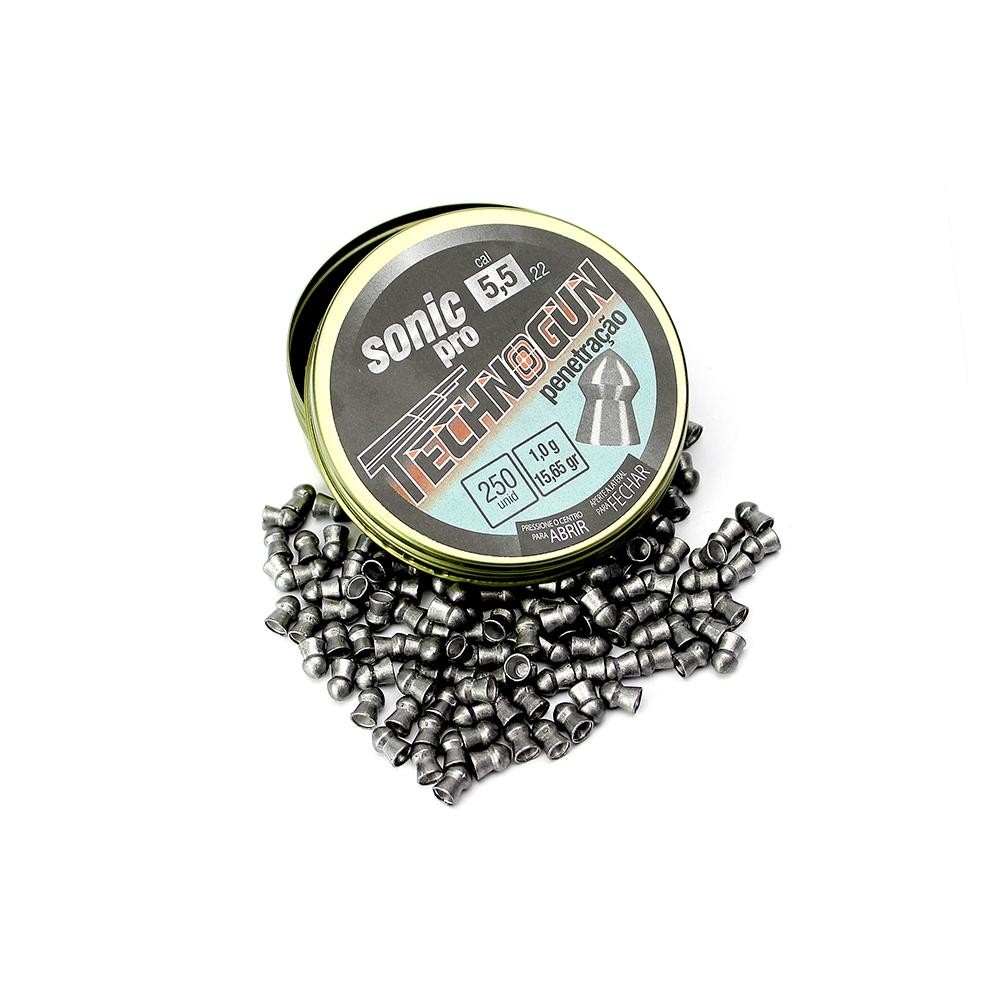 Chumbinho Sonic Pró - Calibre 5,5mm - Pote Com 250pcs -