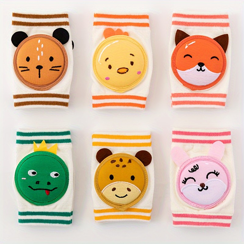Um Par De Joelheiras Com Design De Animais Fofos Para Bebês , De Malha Misturada De Algodão , Adequadas Todas As Estações
