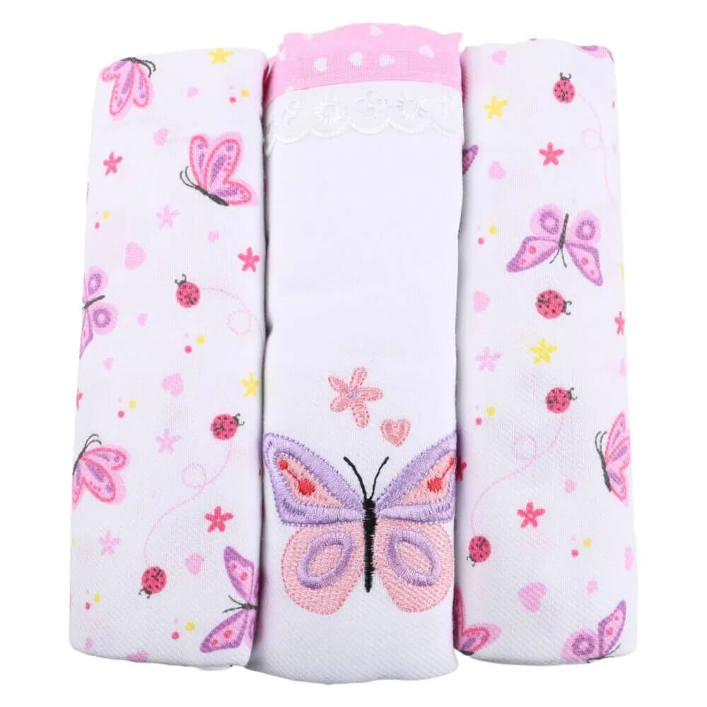 Kit Cueiro Baby Gijo Rolinho Bordado Borboleta - 03 Peças em Oferta na Shopee
