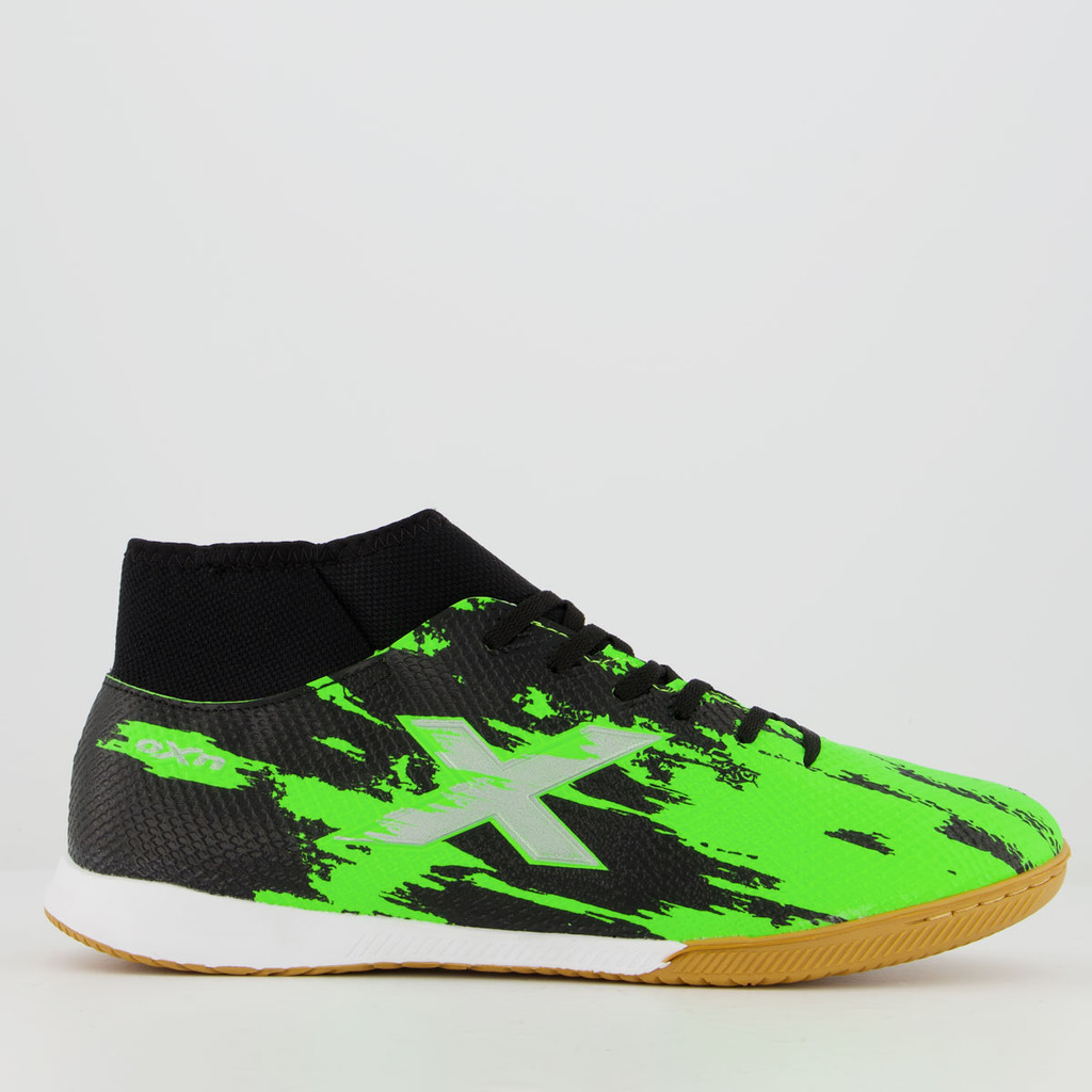 Chuteira Oxn Fusion Grip 3 Neo Futsal Preta e Verd em Oferta na Shopee