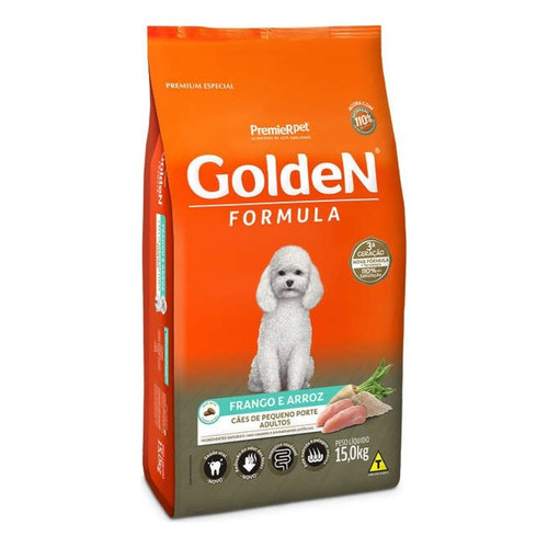 Ração Golden Formula Cachorro Adultos Pequeno Porte Frango Arroz 15kg Premium Es