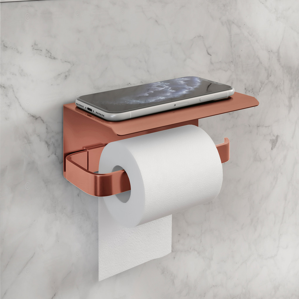 Porta Papel Higiênico Stander Suporte Para Celular Rose em Oferta na Shopee