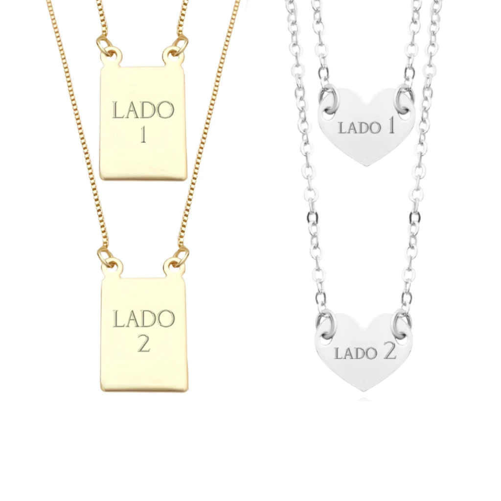 Escapulário Liso de Ouro 18k/ Prata 925 Personalizado Para Gravação a Laser Banhado