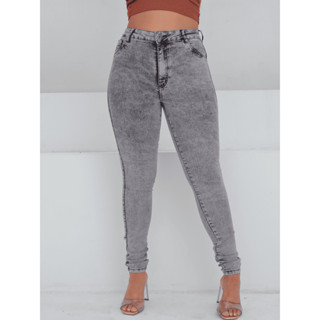 Calça Skinny Feminina Marmorizada Cinza em Oferta na Shopee