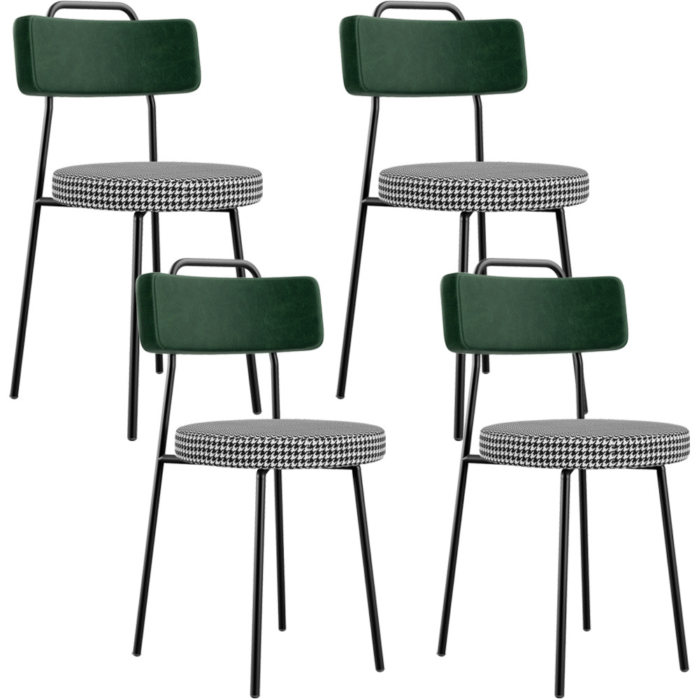 Kit 04 Cadeiras Decorativa Estofada Sala Jantar Barcelona L02 Facto Verde Musgo Pied Poule - Lyam