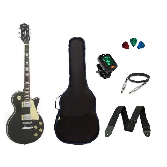 Kit Guitarra Strinberg Les Paul LPS230 BKS Preta Fosca + Acessórios
