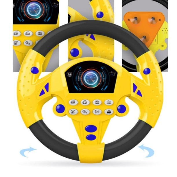 Volante De Brinquedo Interativo Com Som/Simulação/Carro AMARELO