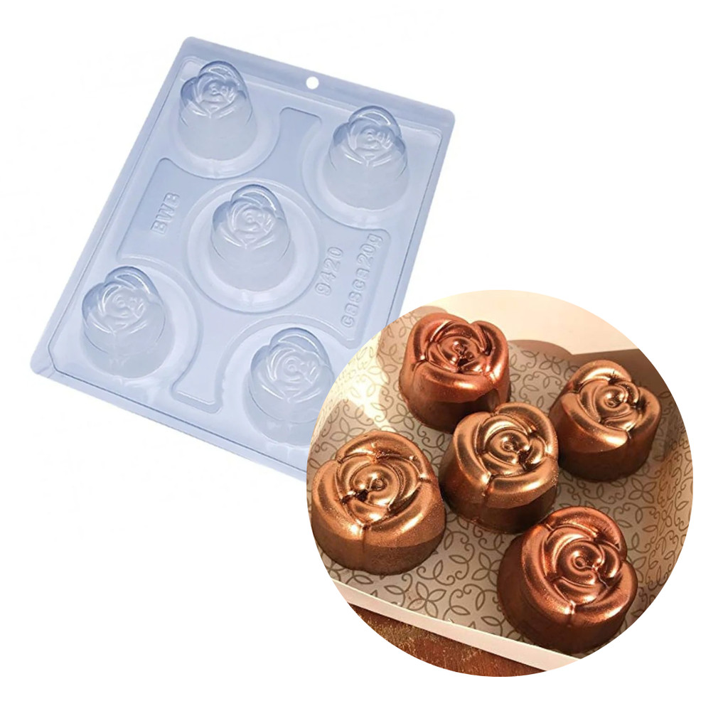 Forma De Acetato Rosa Peres Com 3 Partes Silicone Para Chocolate Gourmet Cód 9420 BWB