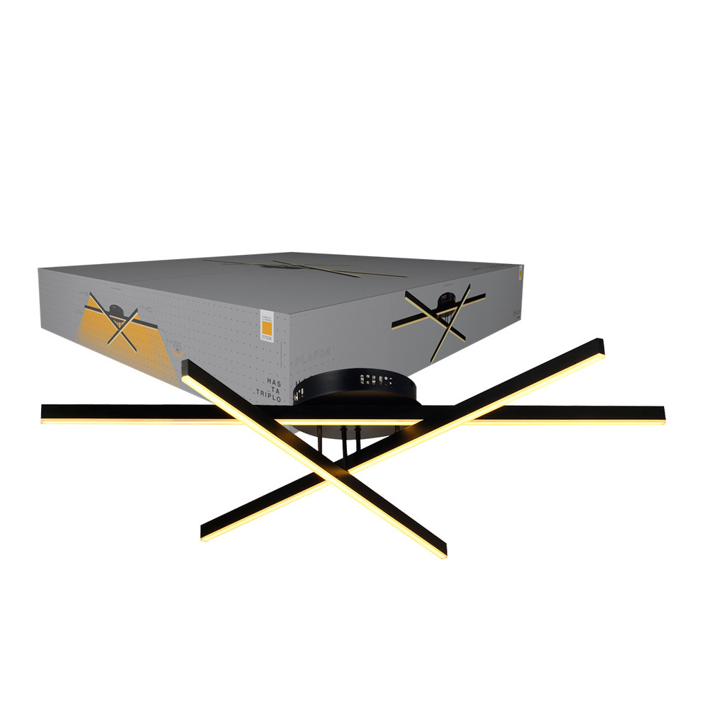 Luminária Led Plafon Hasta Trio 36w 2700k Branco Quente 110v/220v Bivolt Ip20 Preto Fosco Cod: 341190372 Deluxe By Avant em Oferta na Shopee