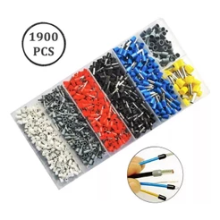 Kit Jogo De Terminal Tubular Ilhós 0.5 A 6mm Atpe 6mm Para Cabos Fios Com 1900 Pçs Maletinha