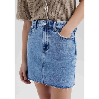 Saia Jeans Cintura Média Barra A Fio Hering em Oferta na Shopee