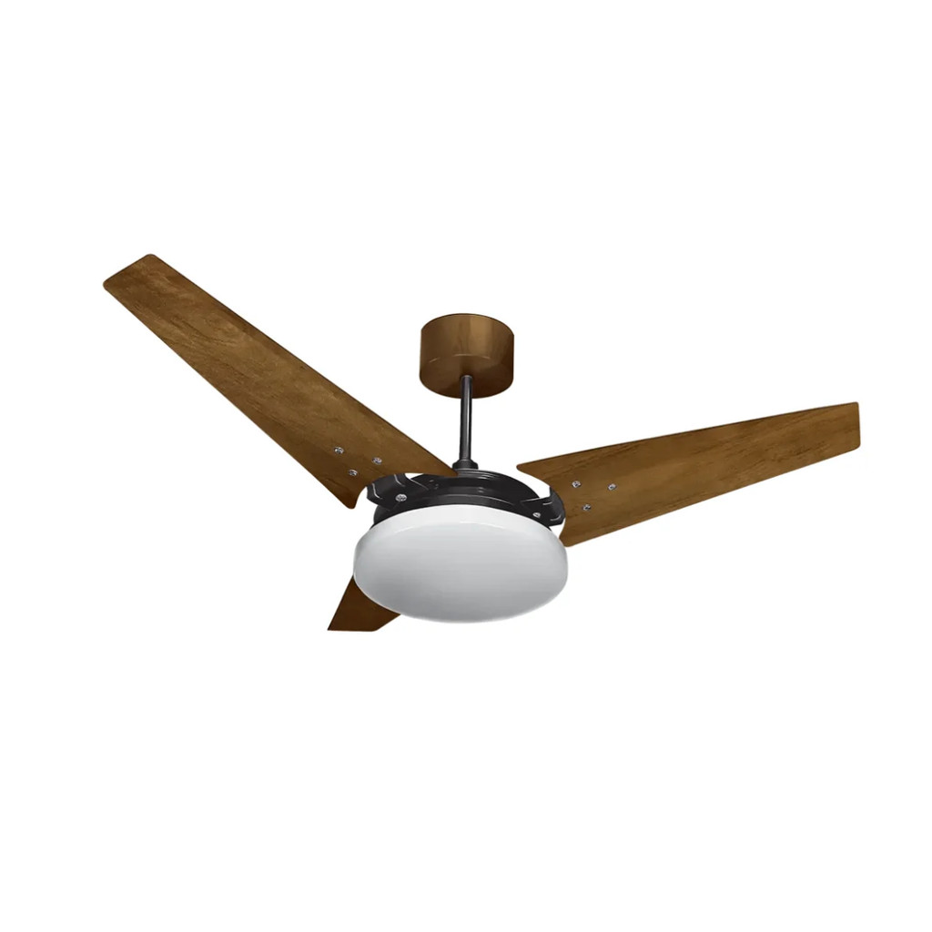 VENTEX VENTILADOR TETO NUNES 4000K 127V PRETO/IMBUIA (1801)