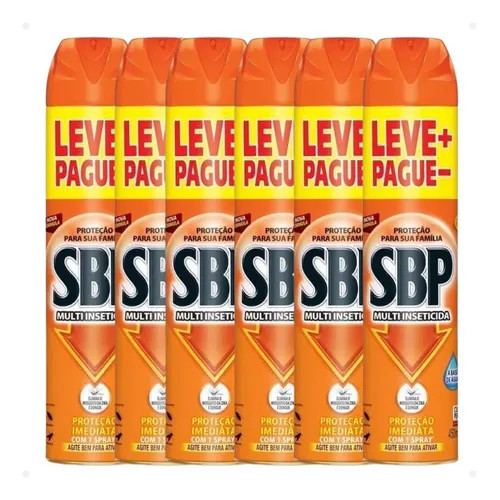 Kit 6 Unidades Multi Inseticida Sbp Aerosol Spray 450ml Cada