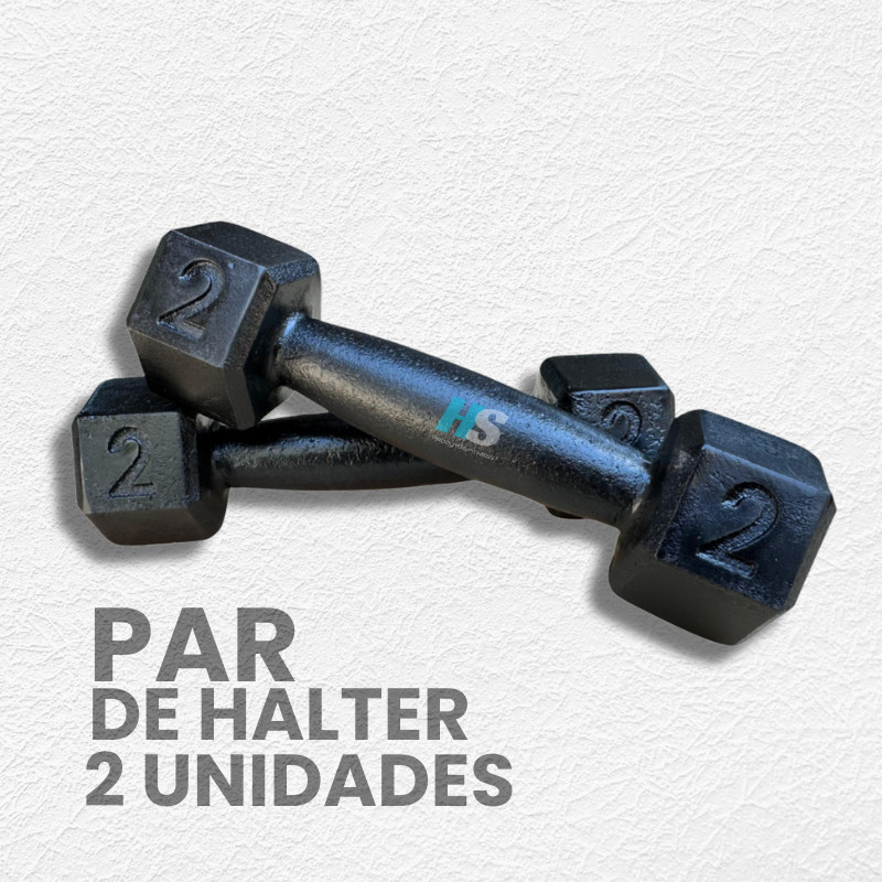 Par Halter Sextavado 2kg Pintado Academia Musculação Treino Funcional Peso Livre Exercício Fitness 2