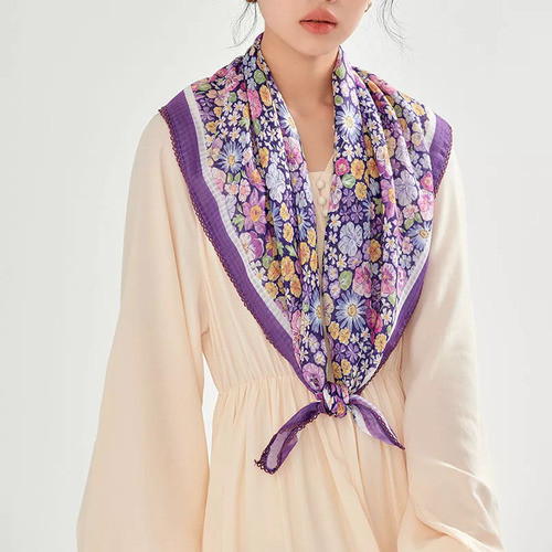S0601-Lenço Bandana Luxo Florido Colorido Top Cropped  4n25186