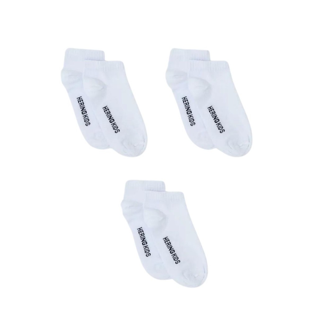 Kit Com 3 Pares De Meia Hering Infantil Unissex Cano Curto Branca
