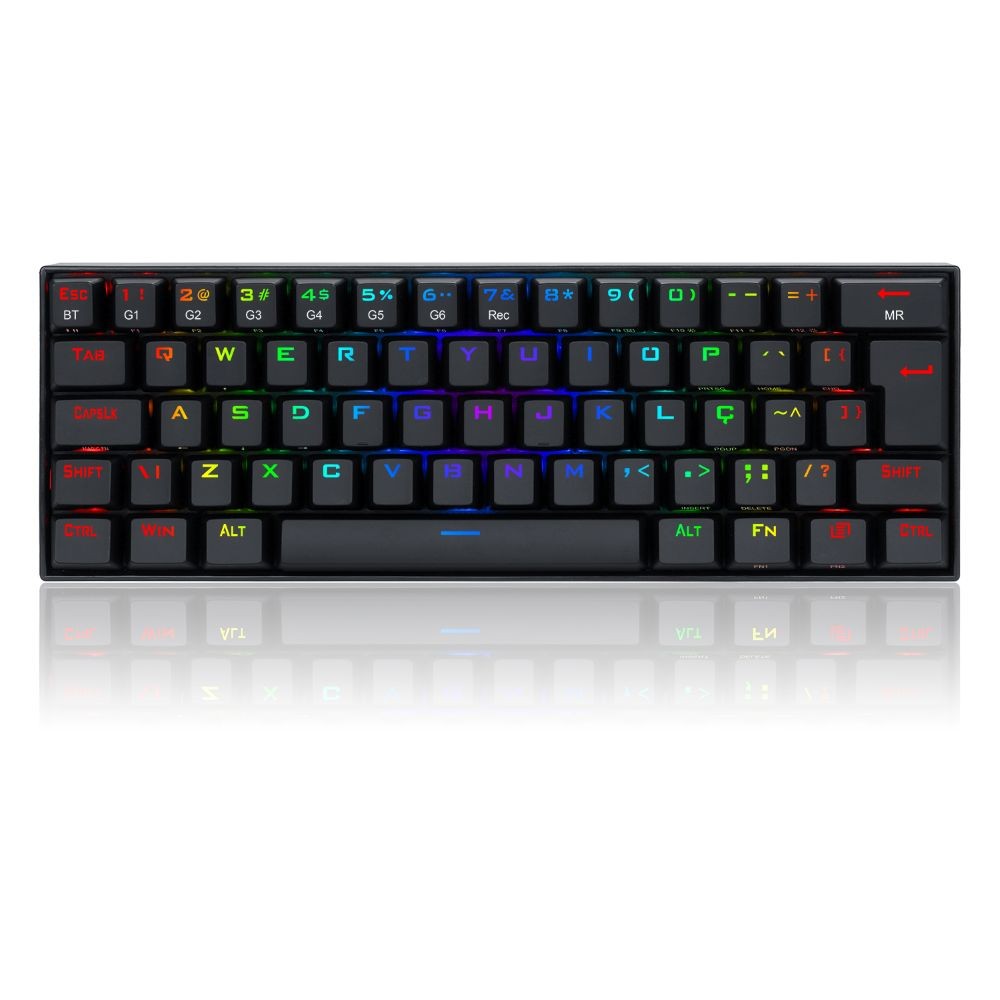 TECLADO MECANICO GAMER DRACONIC RGB WIRELESS SWITCH BROWN REDRAGON K530RGB