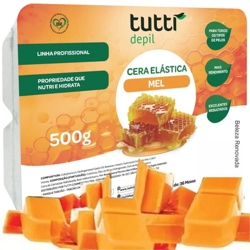 Cera depilação quente elástica corporal 500g Tutti Depil - Beauty