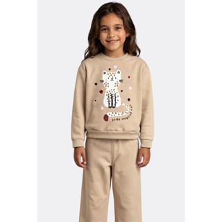 Conjunto Infantil Feminino Moletom Gatinho em Oferta na Shopee