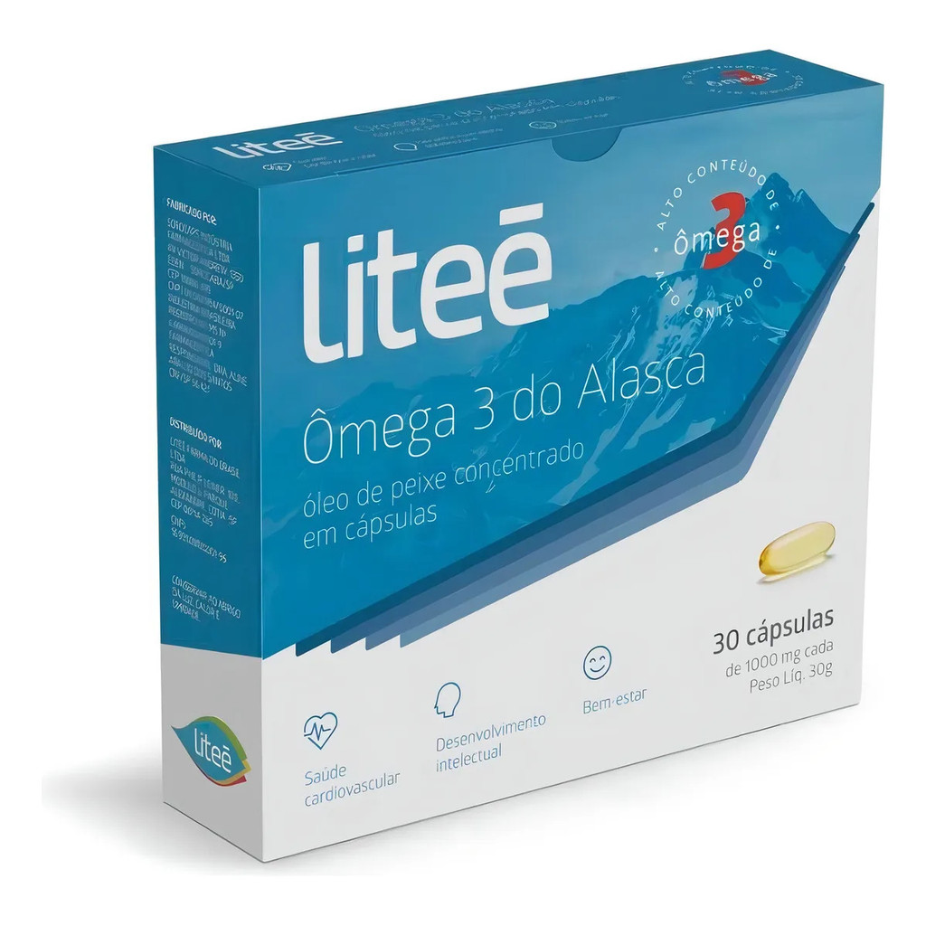 Liteé Ômega 3 Alasca 1000mg | Alta Concentração - 30 cáps