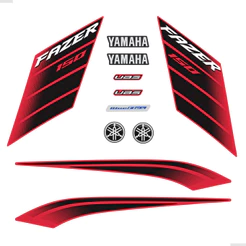 Adesivos Para Yamaha Fazer 150 ED Flex 2022 Moto Vermelha