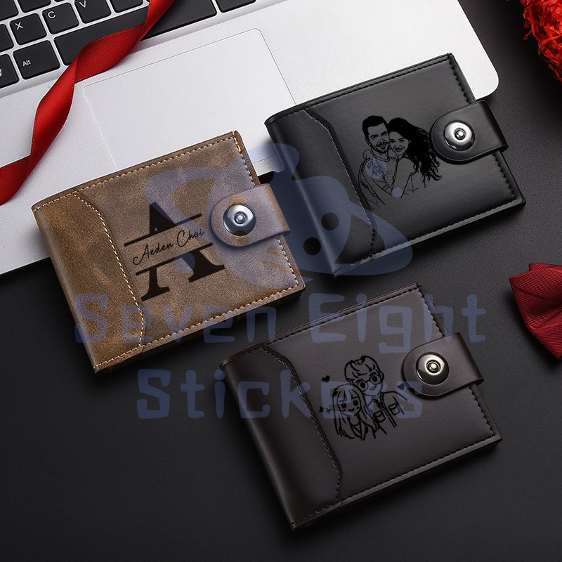 Carteira Com Fivela Personalizada , Imagem Para Homens , Presente Nome De Aniversário , Marido