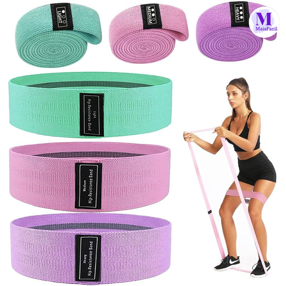Kit3 Esportes Elástico Faixa De Resistência hip yoga fitness Treinamento Força Enviar Agora