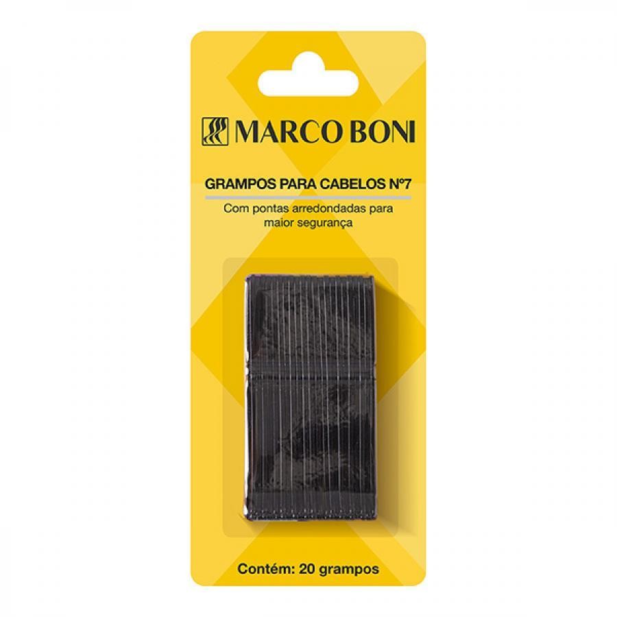 Grampo Para Cabelo Marco Boni N.7 Preto C/20un em Oferta na Shopee