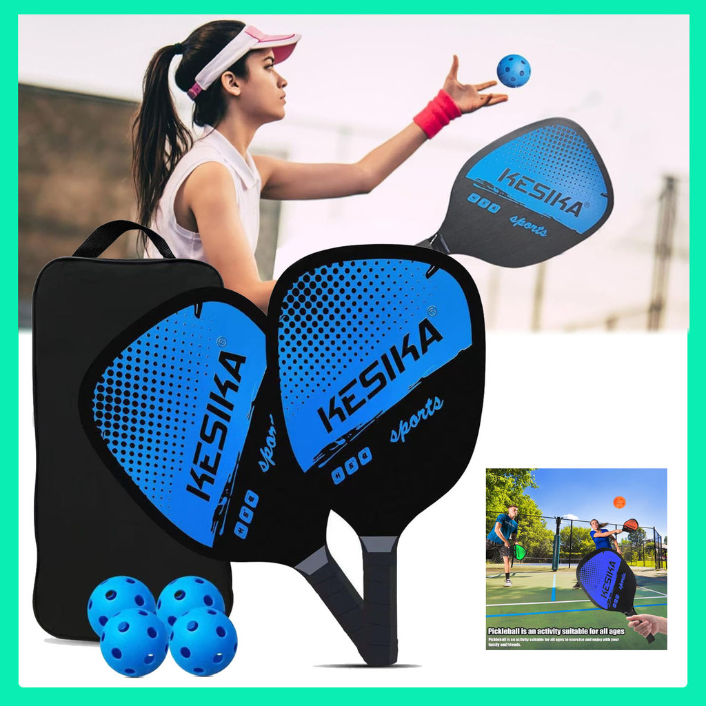 Kit De Raquetes Pickleball Madeira  Outdoor Esportivo