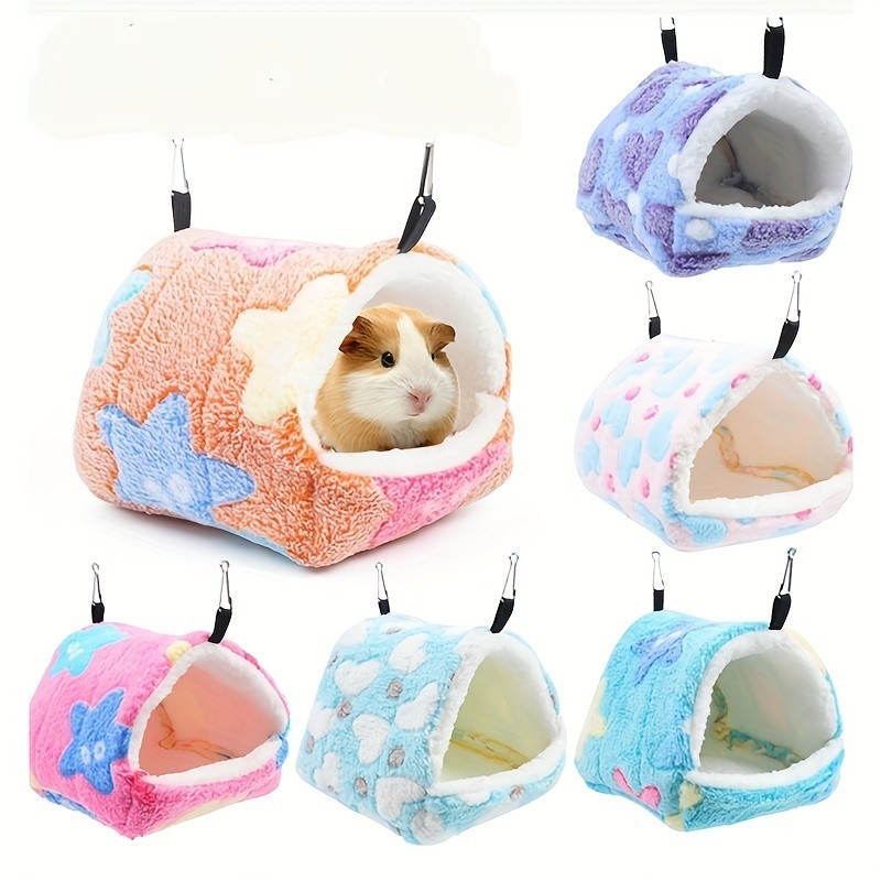 Cama Macia para Pequenos Animais Coelho Adormecido Guinea Pig Nest Confortável Esteira Quente Inverno