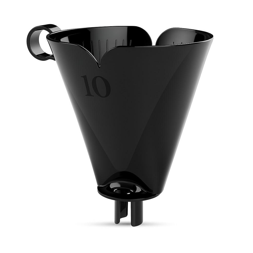 Suporte Porta Filtro Café Chá Tam 103 Coador Plástico Preto Chaleira Cafeteira bule Manha Cozinha UD