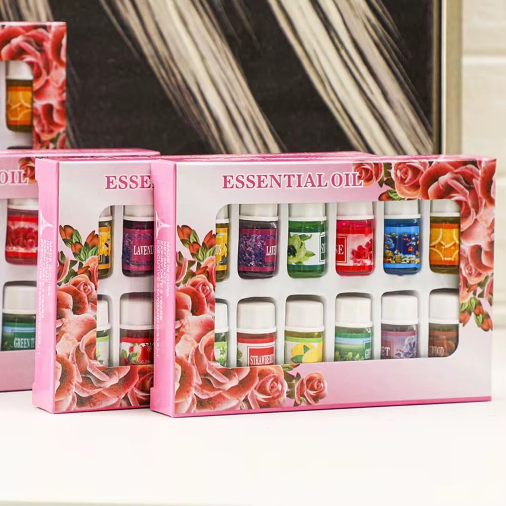 Kit C/12 Óleos Essências Aromáticas Para Difusor E Humidificador – Fragrâncias Variadas E Relaxantes