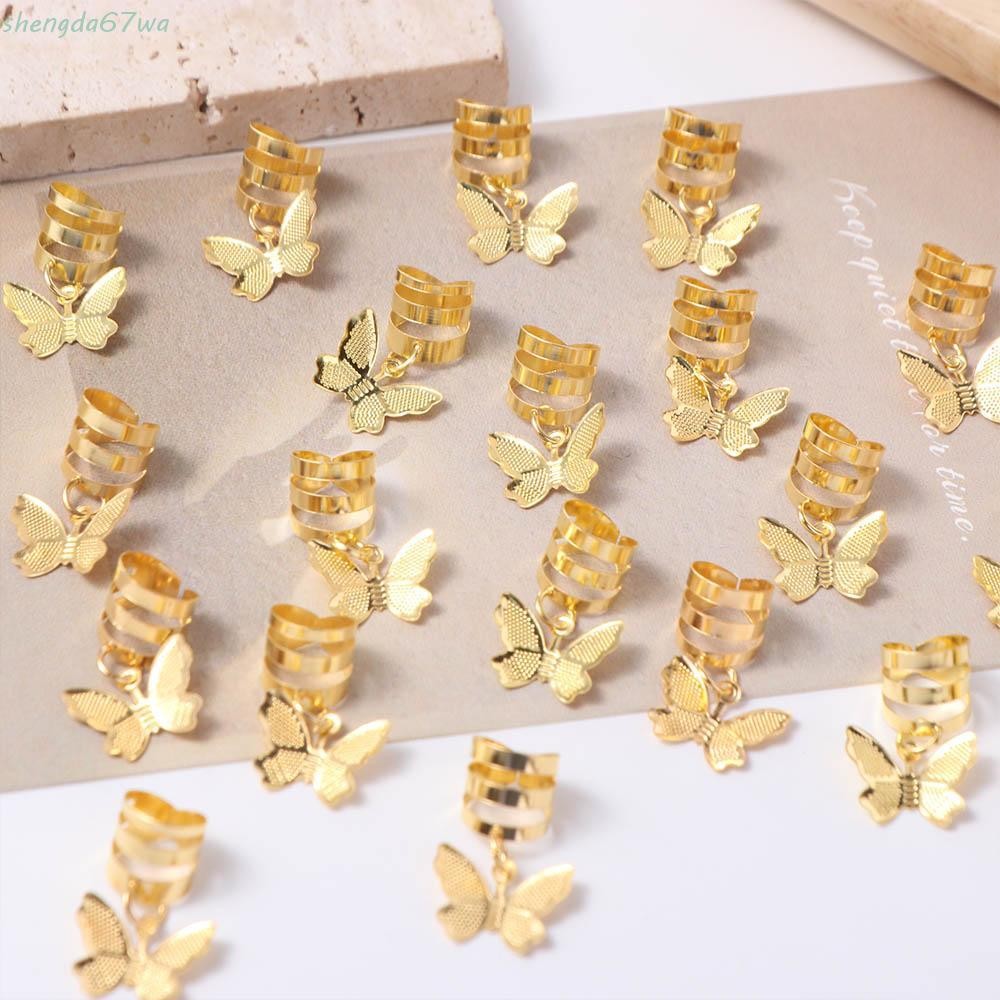 SHENGDA 20 Peças De Anel De Cabelo Oco , Borboleta Dread Locks Dreadlocks Contas , Tranças Sujas Tubos De Trança em Oferta na Shopee