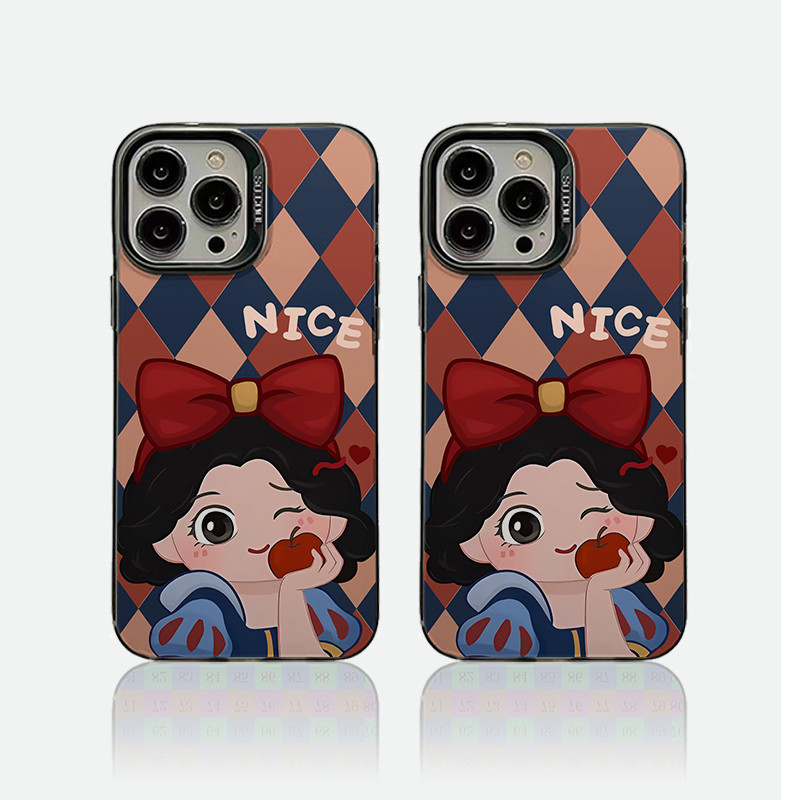 Capa de celular Branca de Neve com laço vermelh para iPhone 11 12 13 15 14 16 pro xr xs max 14 plus capinha anti impacto
