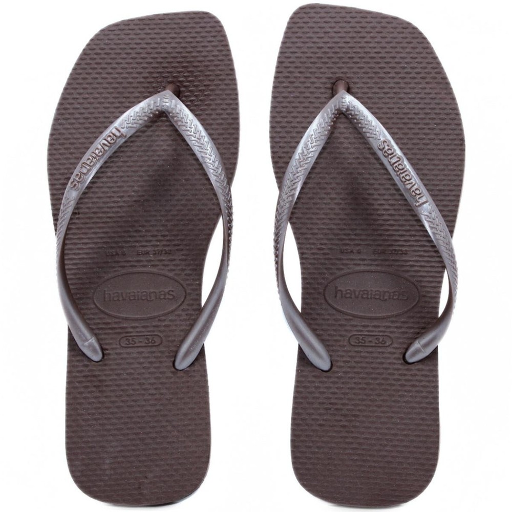 Chinelo Havaianas Slim Square Feminino - Café em Oferta na Shopee