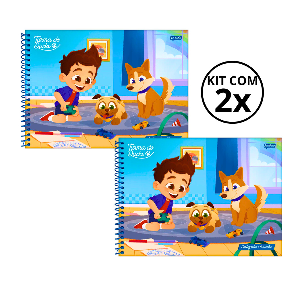 Kit 2 Cadernos De Desenho Universitário Turma Do Duda 80 Folhas - Jandaia em Oferta na Shopee
