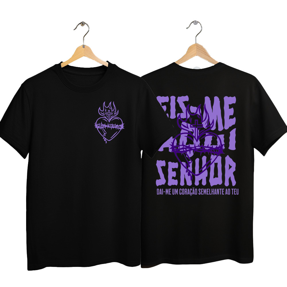 Camisa Infantil Camiseta Preta Infantil Gospel eis me senhor do 4 ao 14 anos 100% algodão em Oferta na Shopee