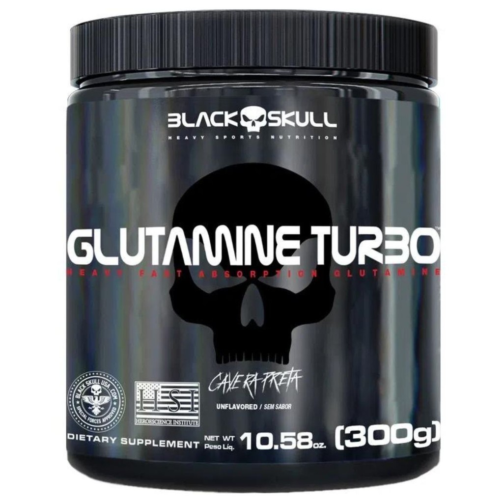 Glutamina Turbo 300g Blackskull em Oferta na Shopee