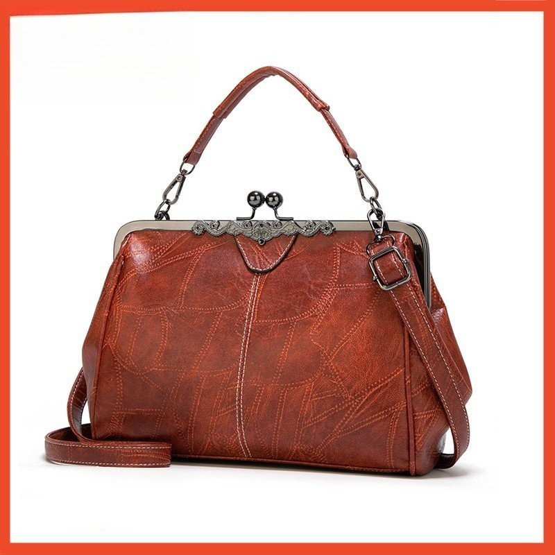 Bolsa Transversal Vintage Simples para Mulheres, Alta Qualidade, Couro Retro Plutônio, Bolsa de Mão Feminina