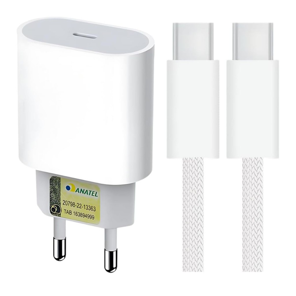 Carregador de iPhone Tipo C Turbo Completo Para Iphone 15 15Pro 15Pro Max 16 16Pro 16 Pro Max 25W