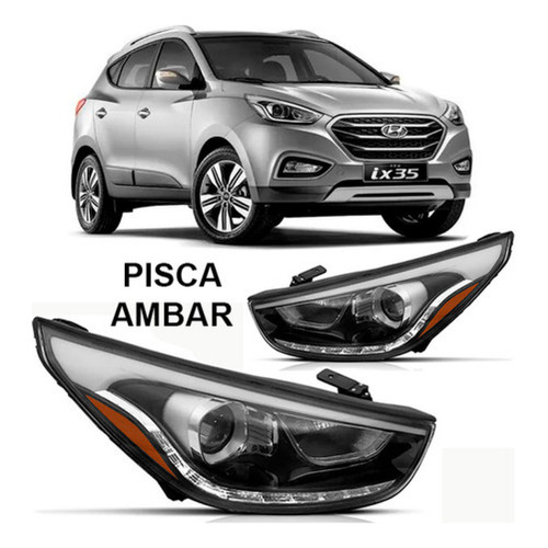 Par Farol Eletrico Manual Ix35 16 17 18 19 20 21 22 Com Led