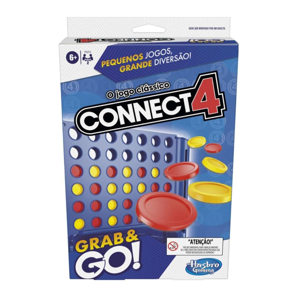 Jogo Connect 4 Grab and Go Hasbro F8253 - Jogo Portátil de Estratégia para Viagens