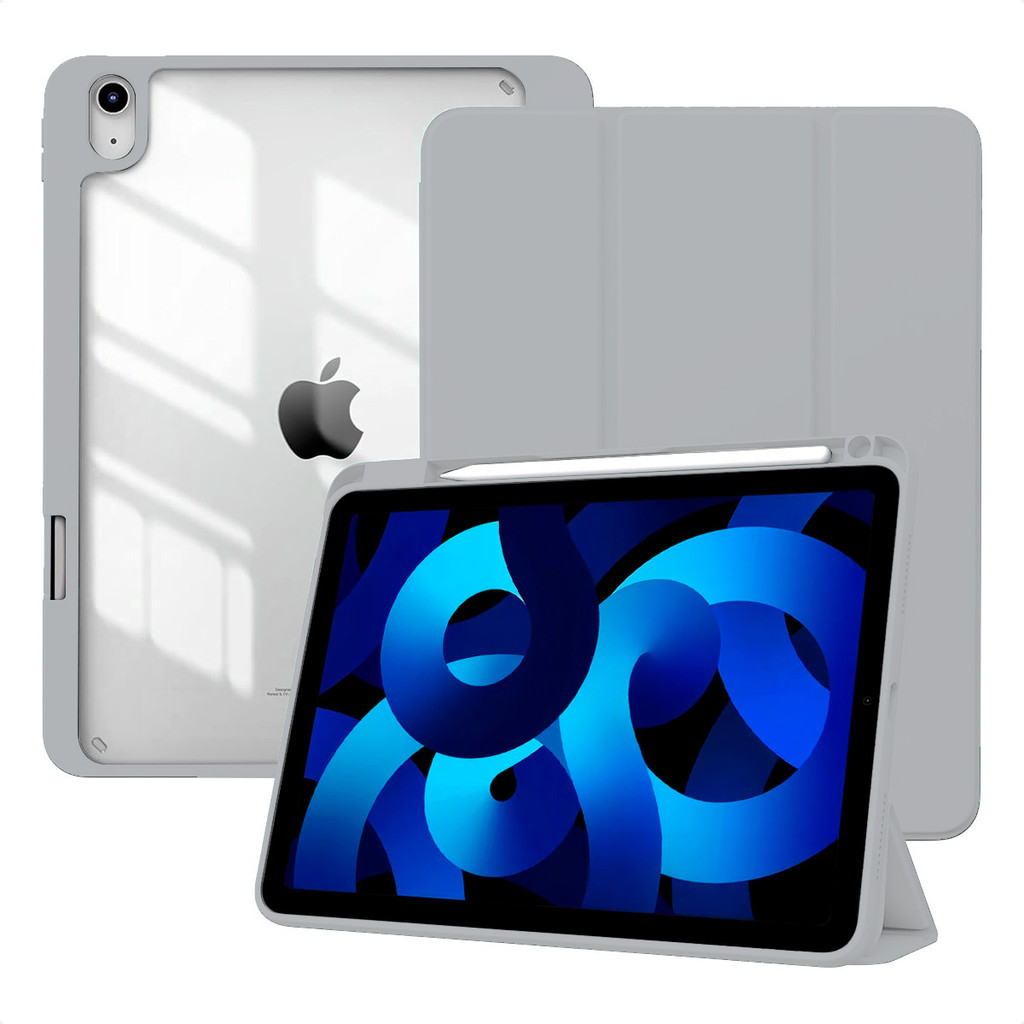 Capa iPad Air 5 iPad Air 4 10.9 Polegadas Smart Fundo Transparente Porta Pencil Case Anti Impacto Premium