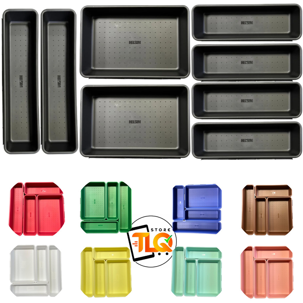 Kit Com 8 Organizadores De Gaveta Divisorias Helsim Com 9 Cores Para Cozinha e Utilidades em Oferta na Shopee