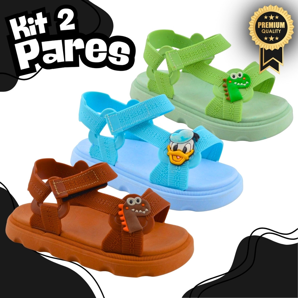 Kit 2 Pares Sandália Baby Papete Anatômica Infantil Leve Flexível Mais Vendido