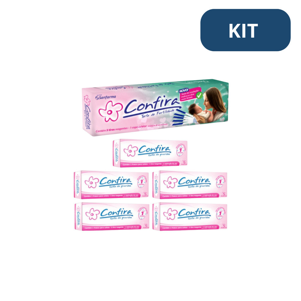 Kit 5 Testes de gravidez + 5 tiras teste de fertilidade ovulação em Oferta na Shopee