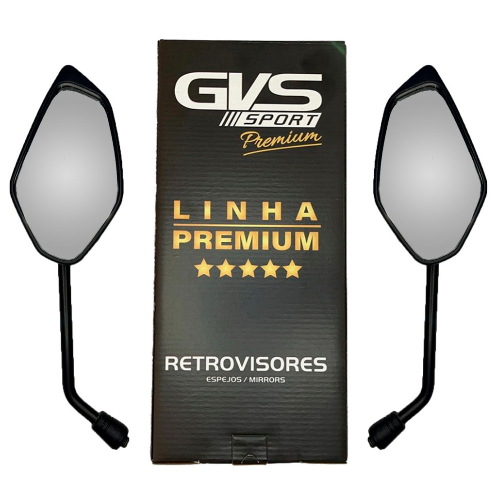 Retrovisor Moto Gvs Yamaha Fazer 250 Haste Fixa Lente Convexa Premium - 8963 em Oferta na Shopee