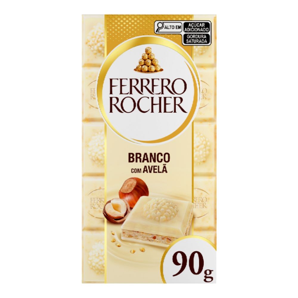 Chocolate Branco Ferrero Rocher com Avelã 90g - Food & Beverages